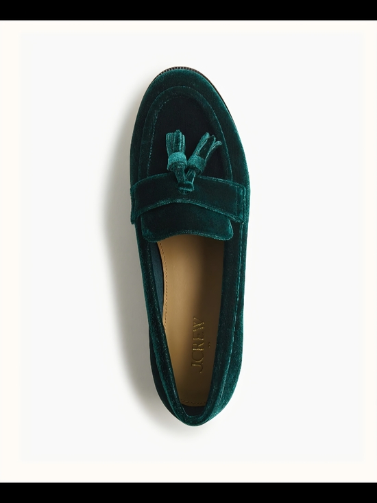 J. Crew Shoes - J. Crew Women's Deep Emerald Velvet Tassel Loafers